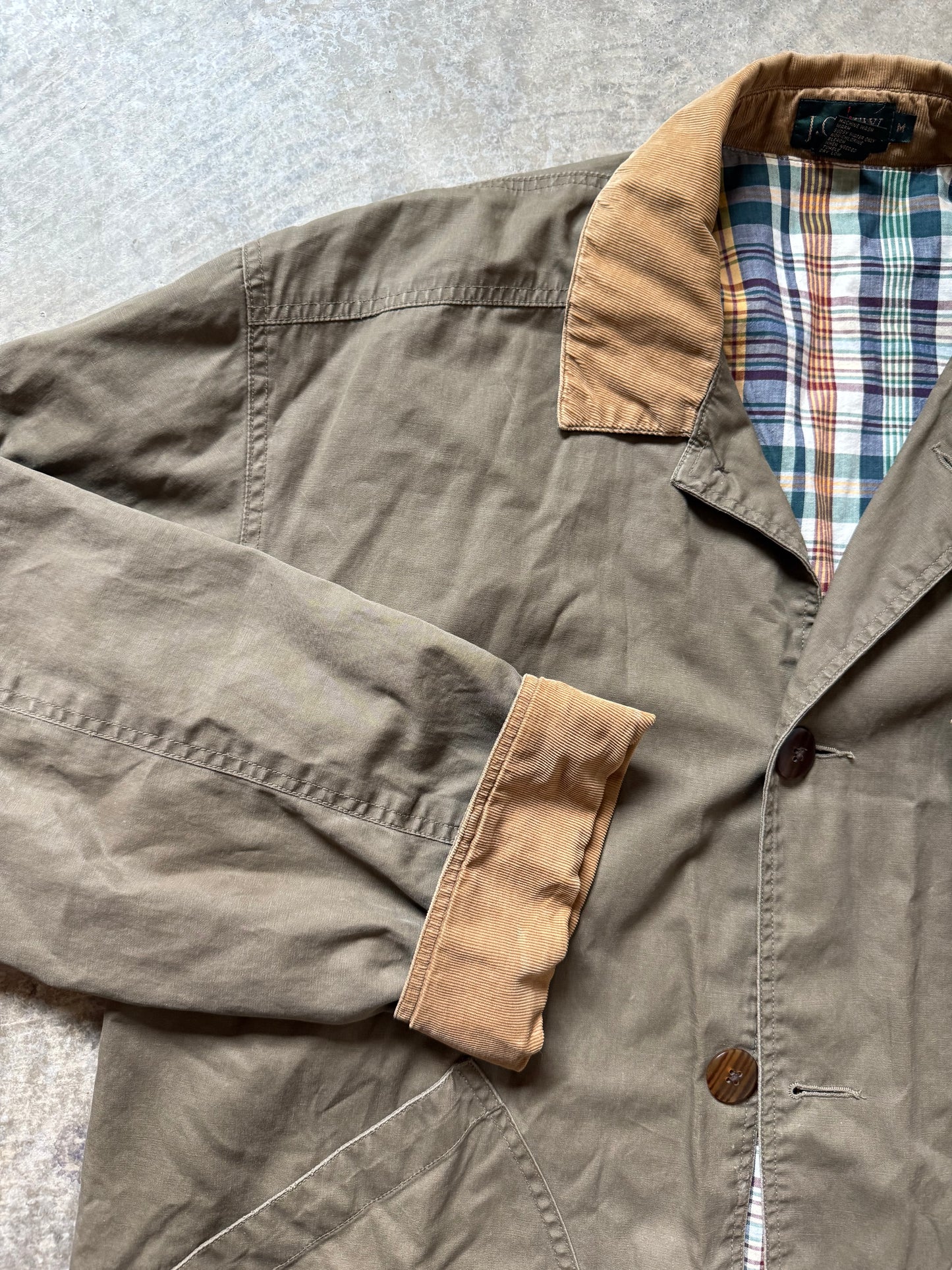 Vintage Olive & Camel Cord Barn Coat