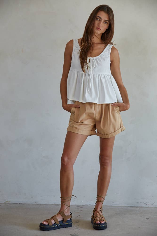 Aster Cotton Babydoll Tank Top