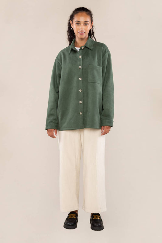 Willa Faux Suede Button Up Shacket