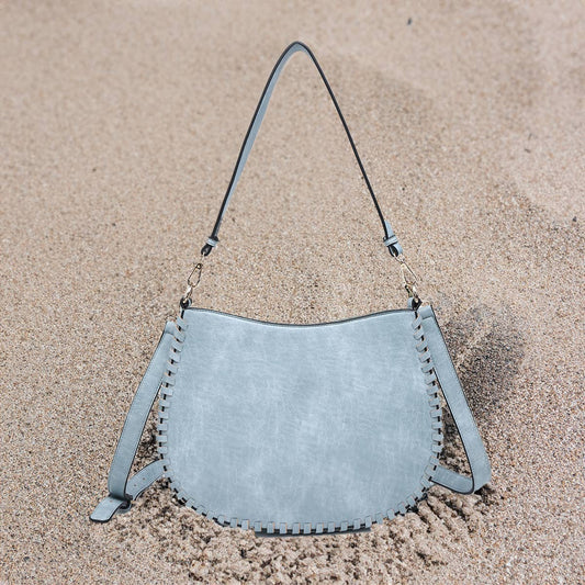 Randi Whipstitch Trim Crossbody/Saddle Bag