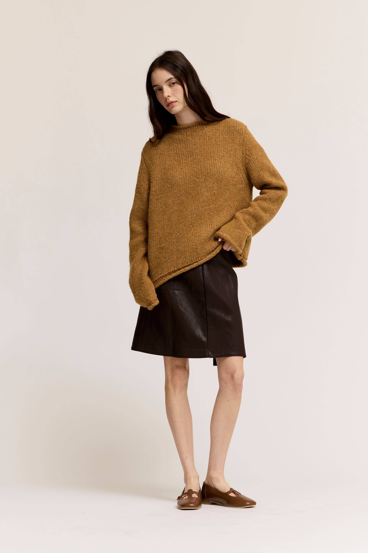 Willa Spiced Rolled Edge Knit Sweater
