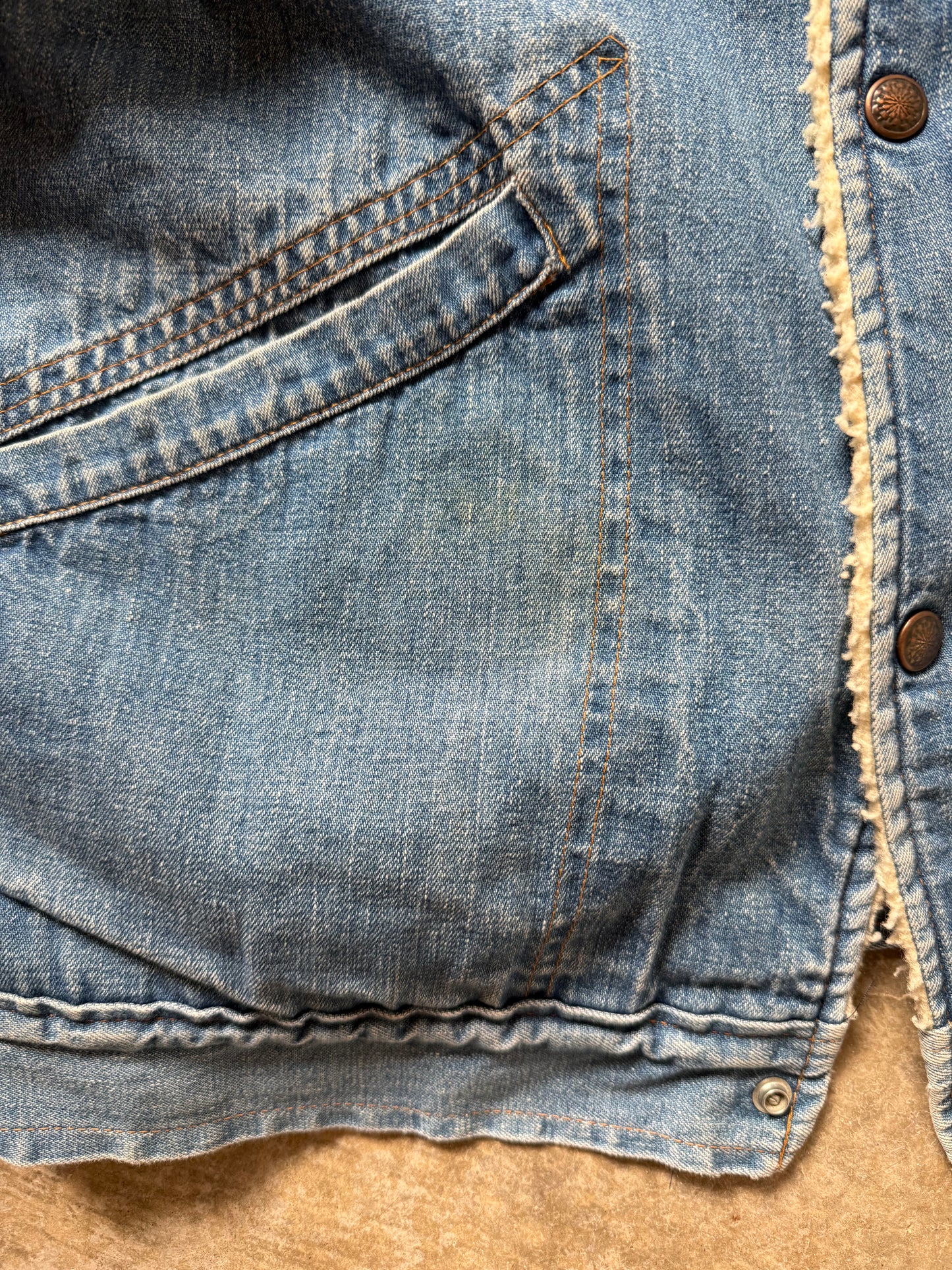 Vintage Sherpa-Lined Denim Jacket