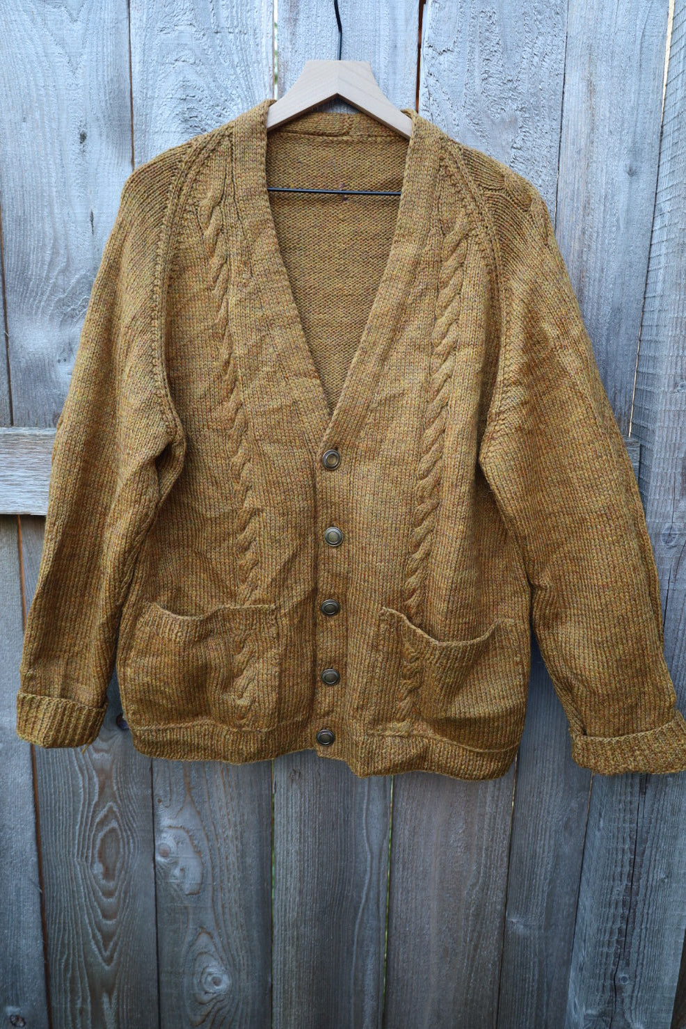 Vintage Wool Mustard Cardigan Sweater