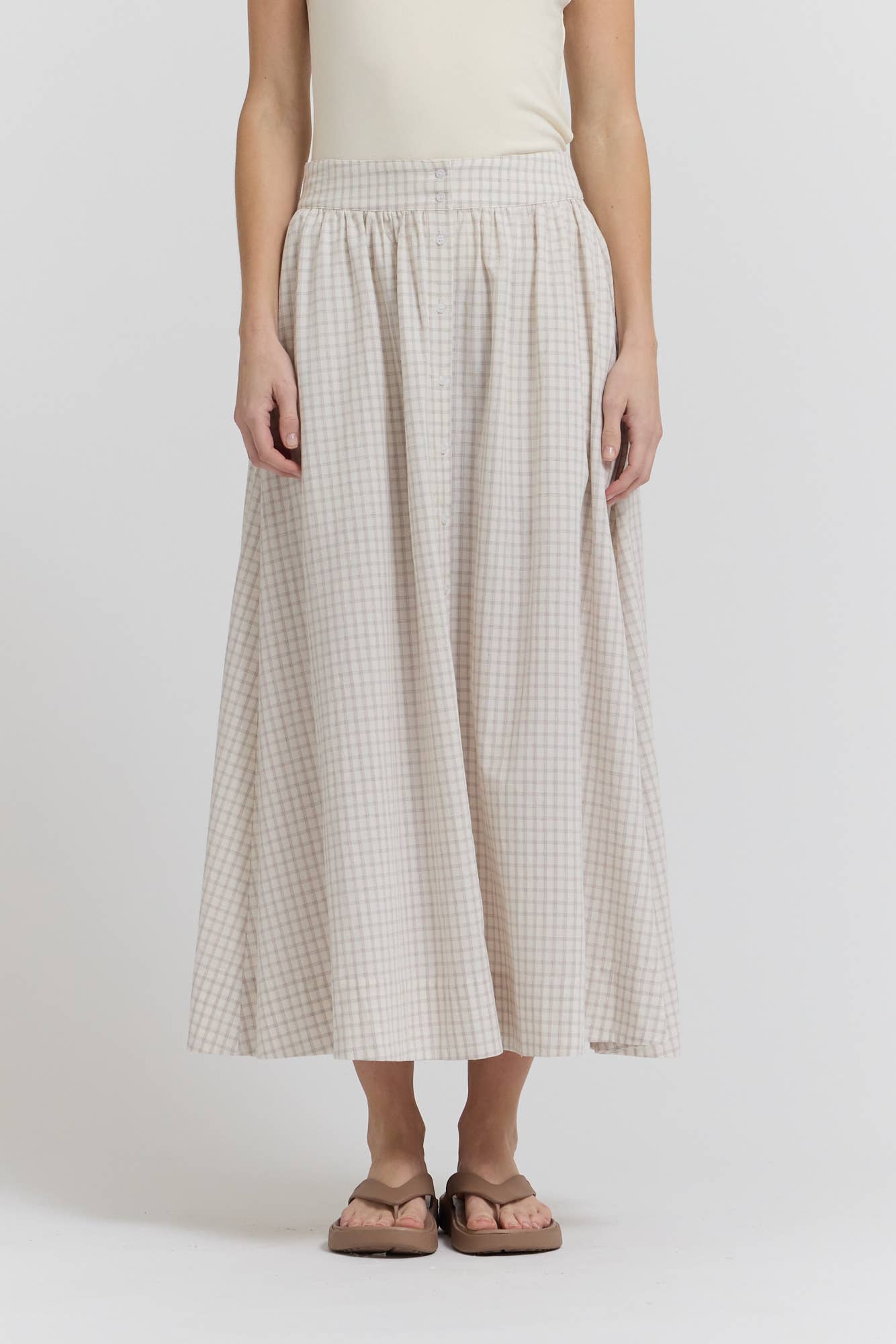 Wrenly Plaid Button Down Skirt