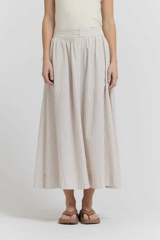 Wrenly Plaid Button Down Skirt