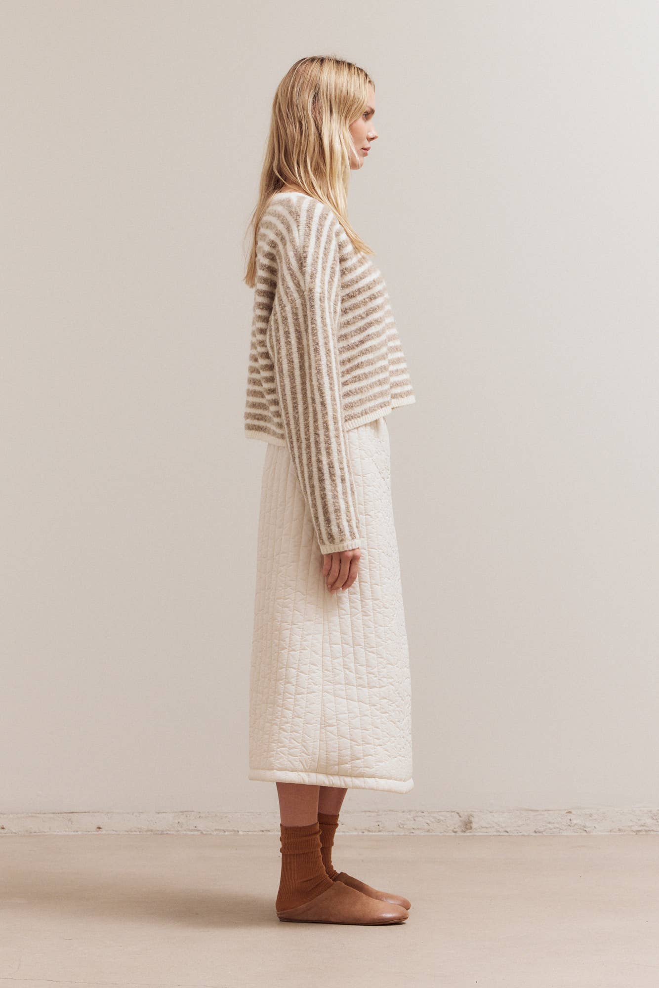 Frida Ivory & Chai Striped Sweater