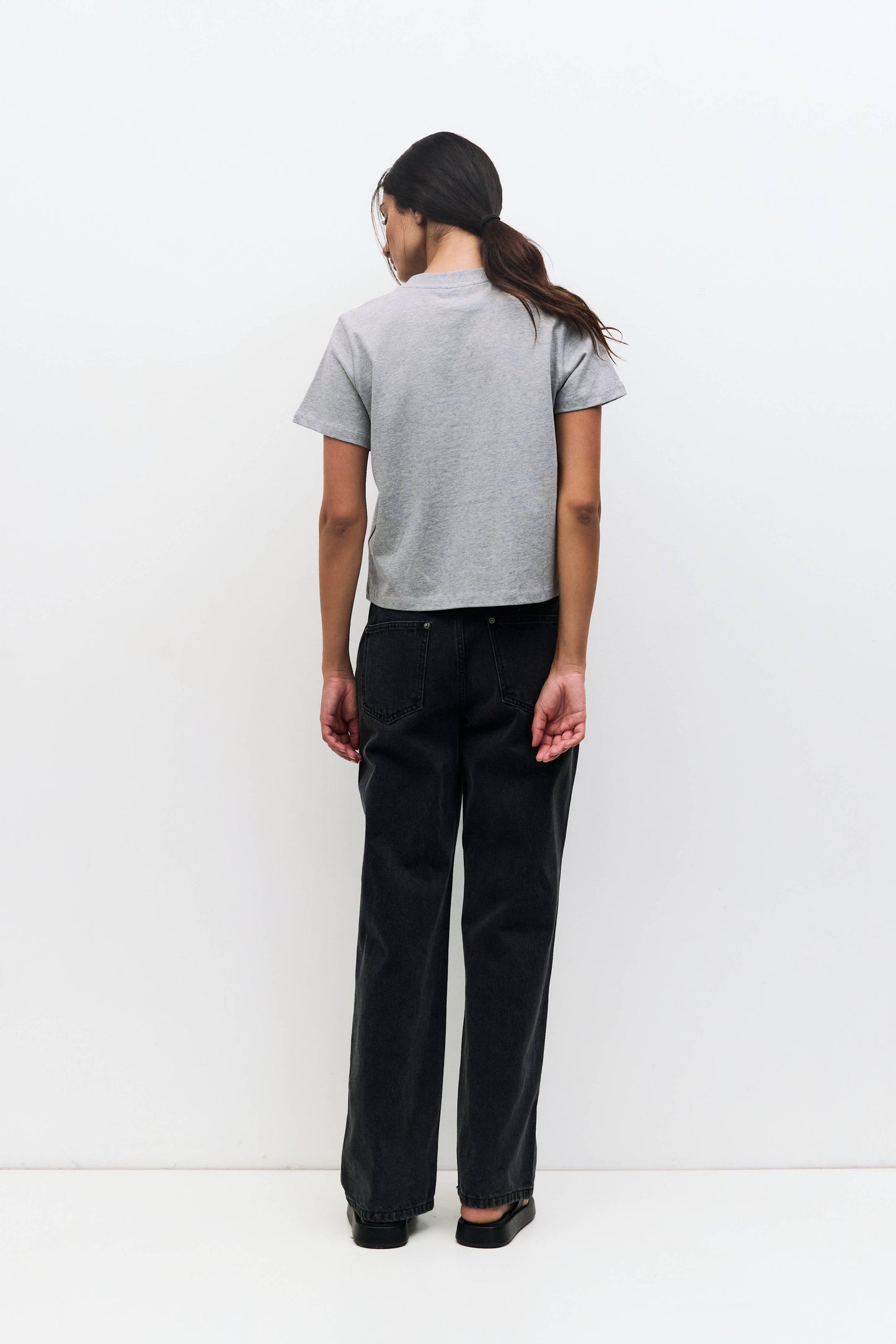 Lanie Top Heavyweight Cotton T-Shirt in Heather Grey