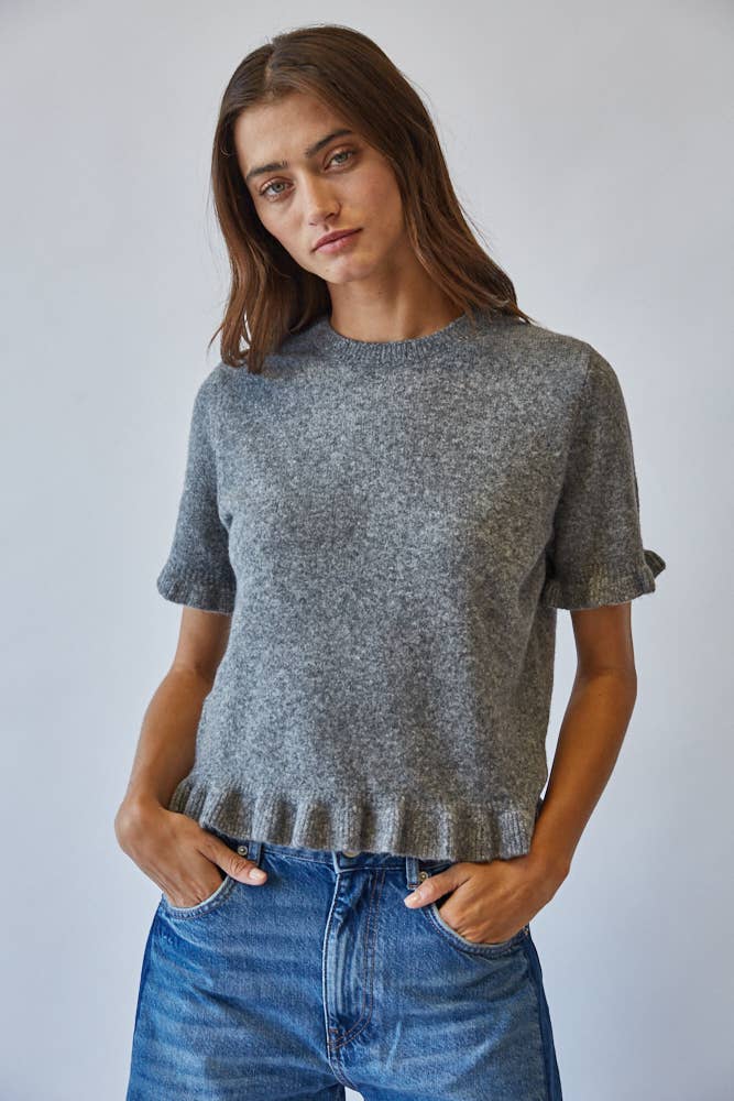 Frankie Ruffle Hem Knit Tee