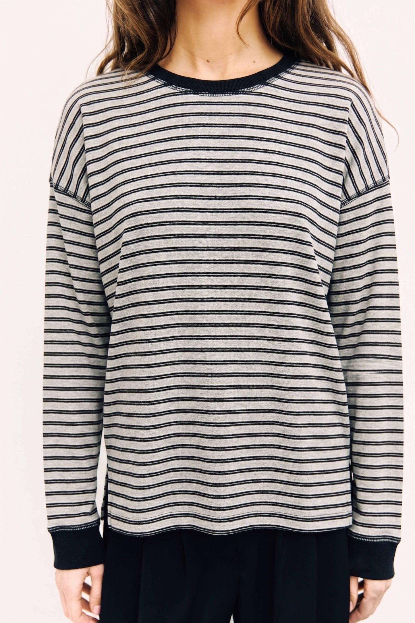 Joanna Striped Oversized Long Sleeve Top