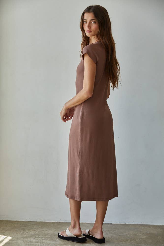 Kelly Classic Knit Rayon Spandex Tee Midi Dress