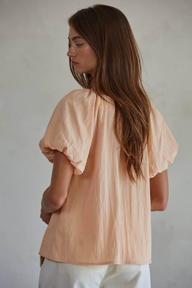 Sera Woven Cotton Nylon Top