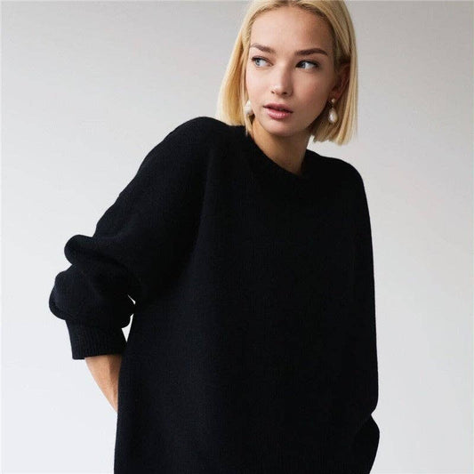 Black Classic Round Neck Sweater