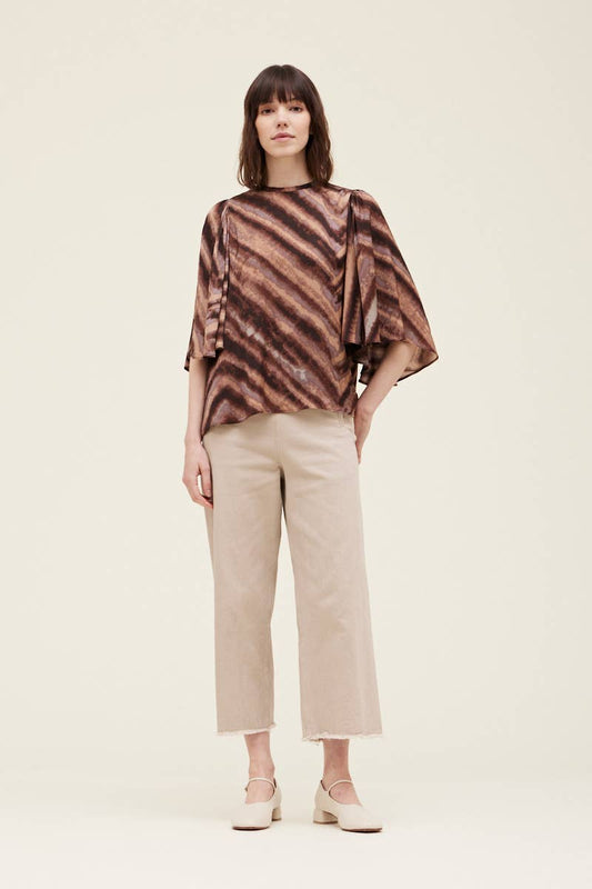 Quartz Pleated Sleeve Top