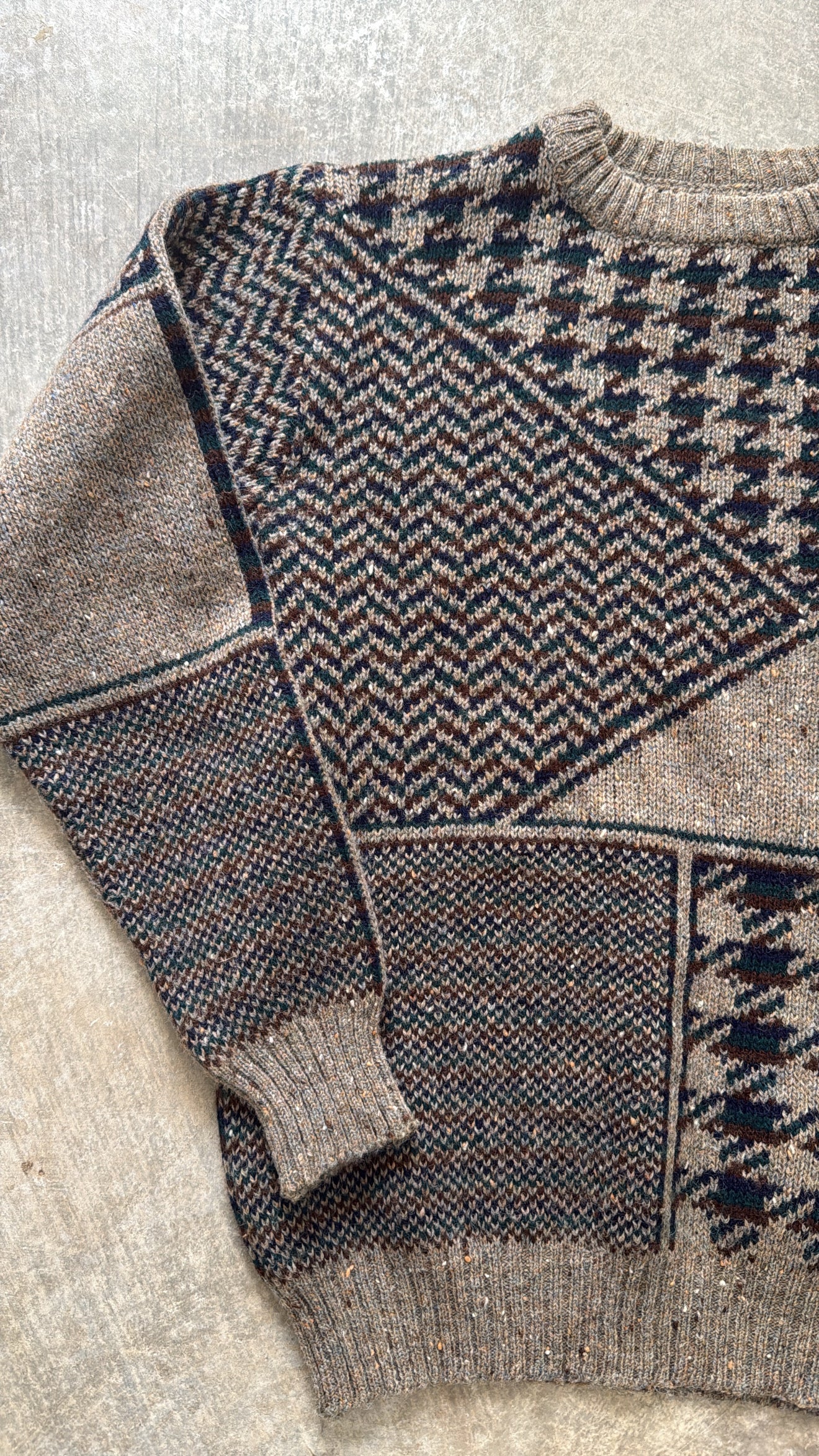 Vintage 70’s Shetland Wool Abstract Sweater