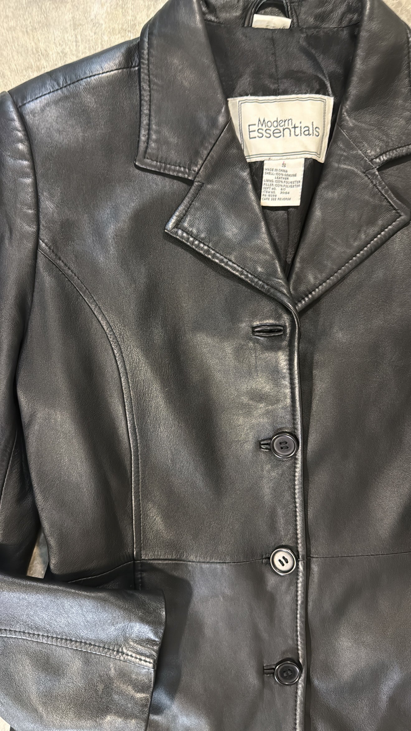 Vintage Genuine Leather Blazer Coat