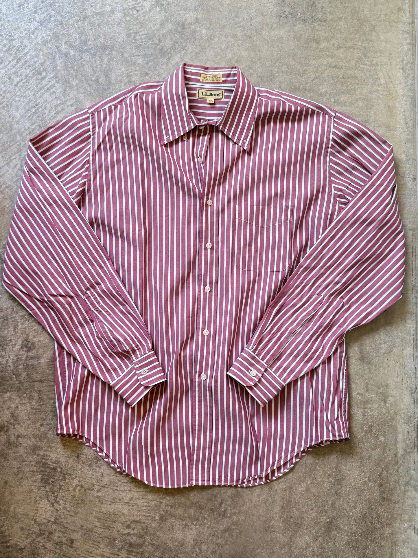 LL Bean Cotton Button Up Oxford Dress Shirt