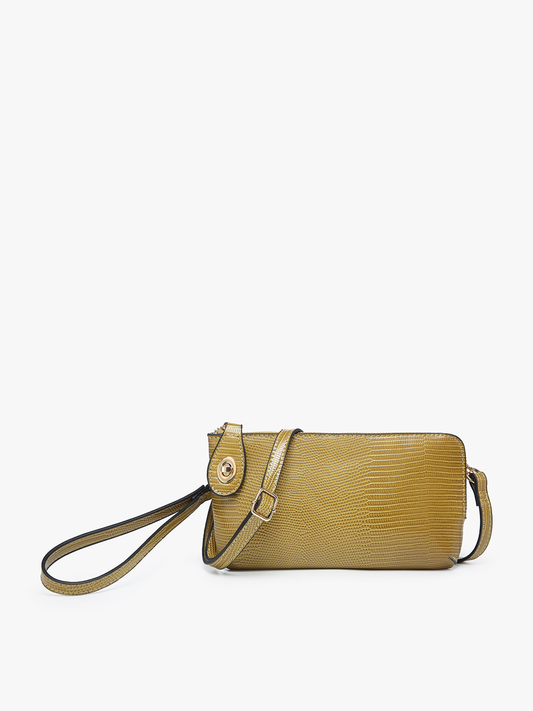 Kendall Lizard Crossbody/Wristlet – Twist Lock in Fern