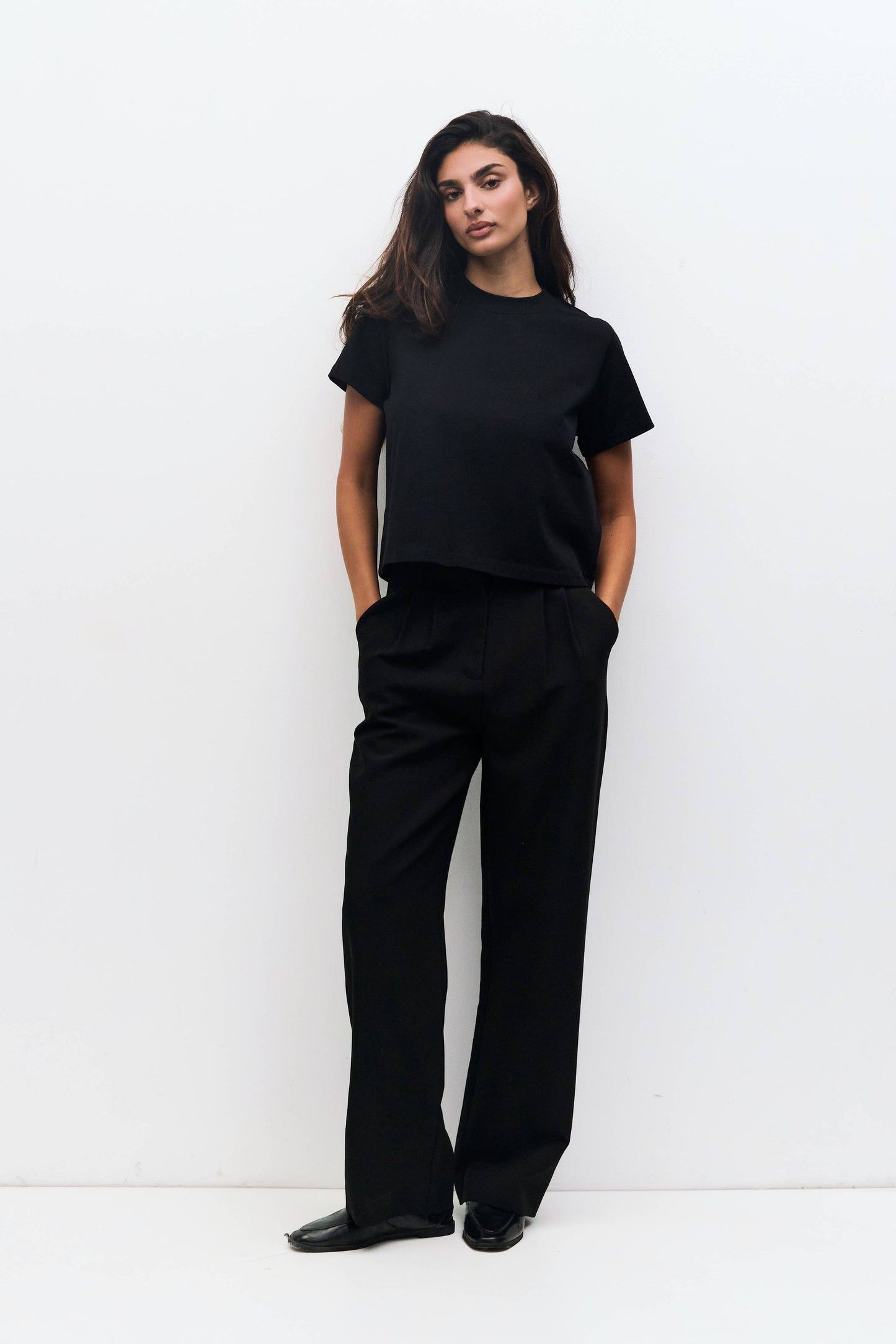 Lanie Heavyweight Cotton T-Shirt in Black