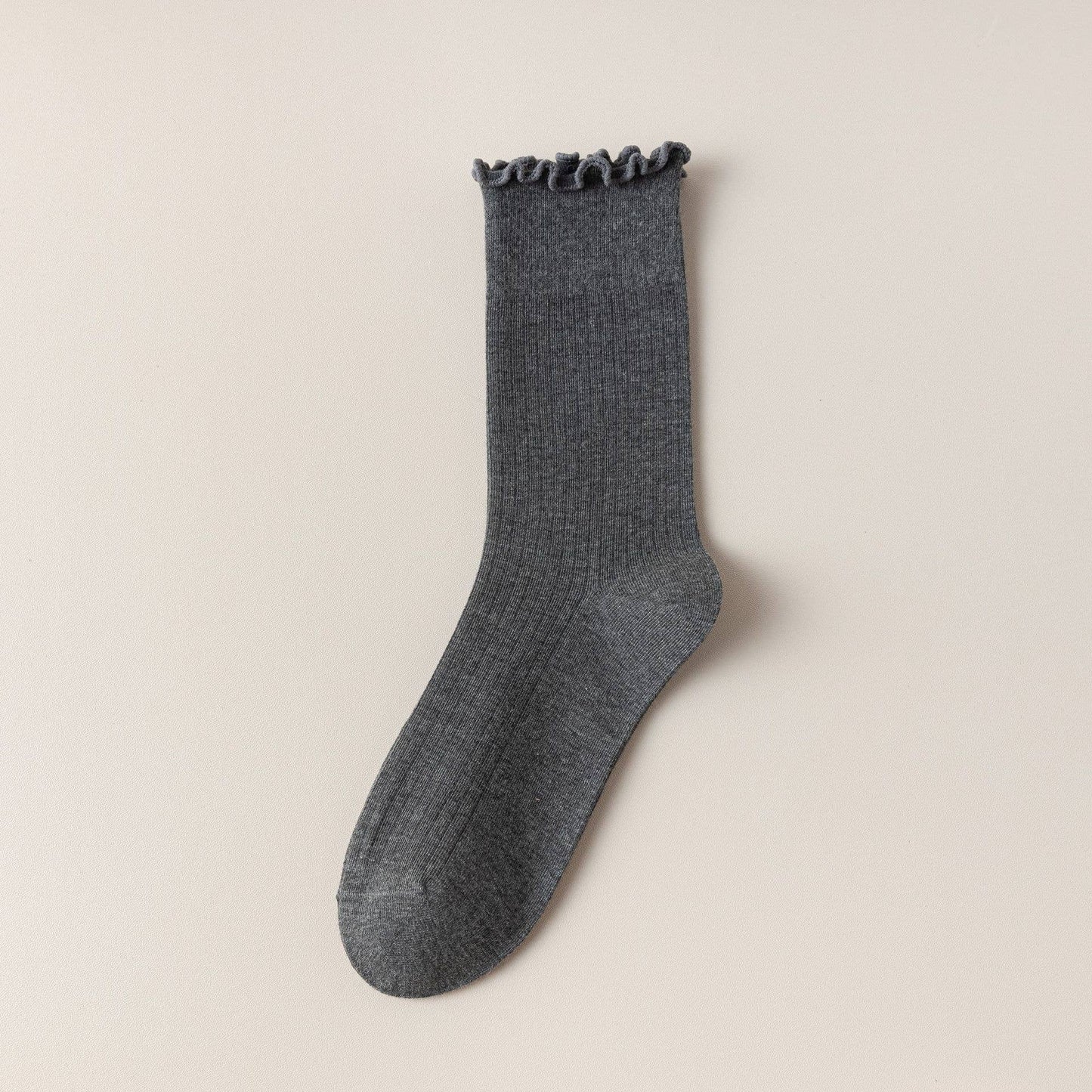 The Solid Ruffle Crew Socks
