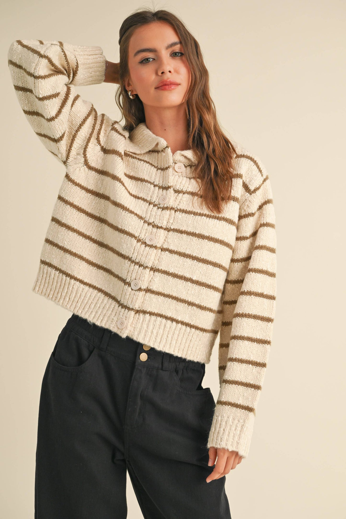 Karly English Knit Button Down Cardigan