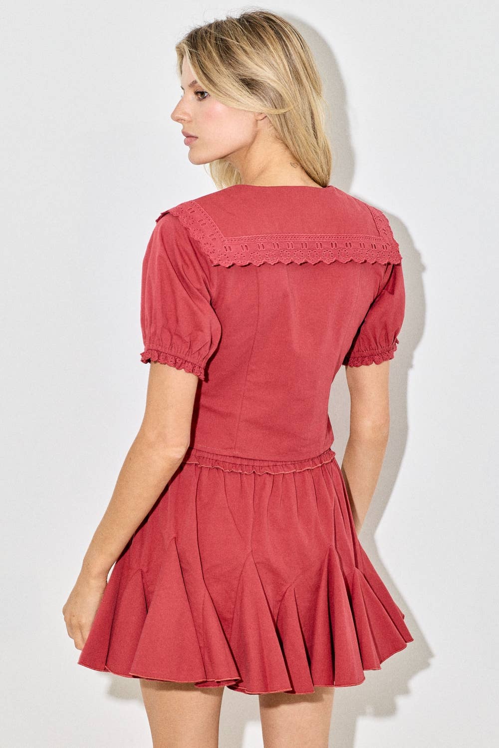 Kiera Peter Pan Collar Cropped Top