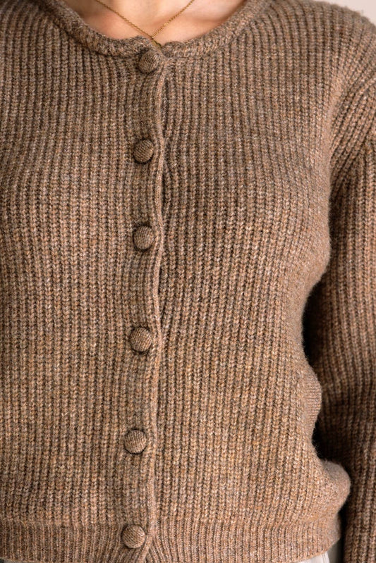 Fawn Textured Knit Cardigan