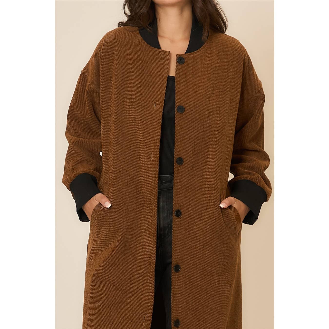 Joann Corduroy Button Up Long Coat