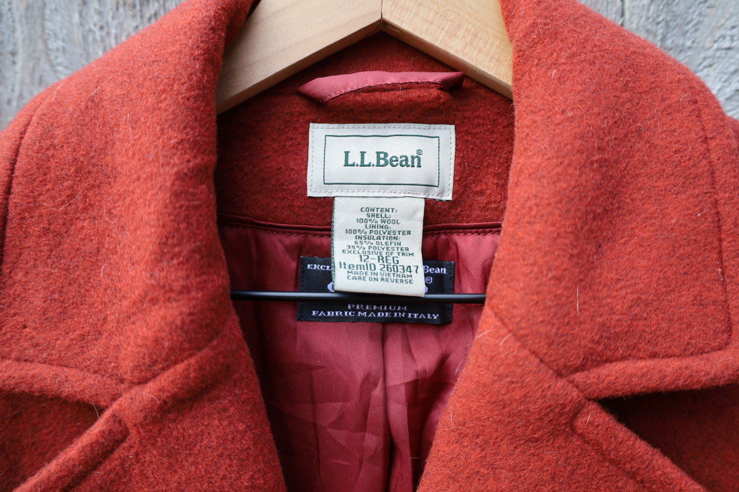 Vintage Terracotta LL Bean Wool Trench