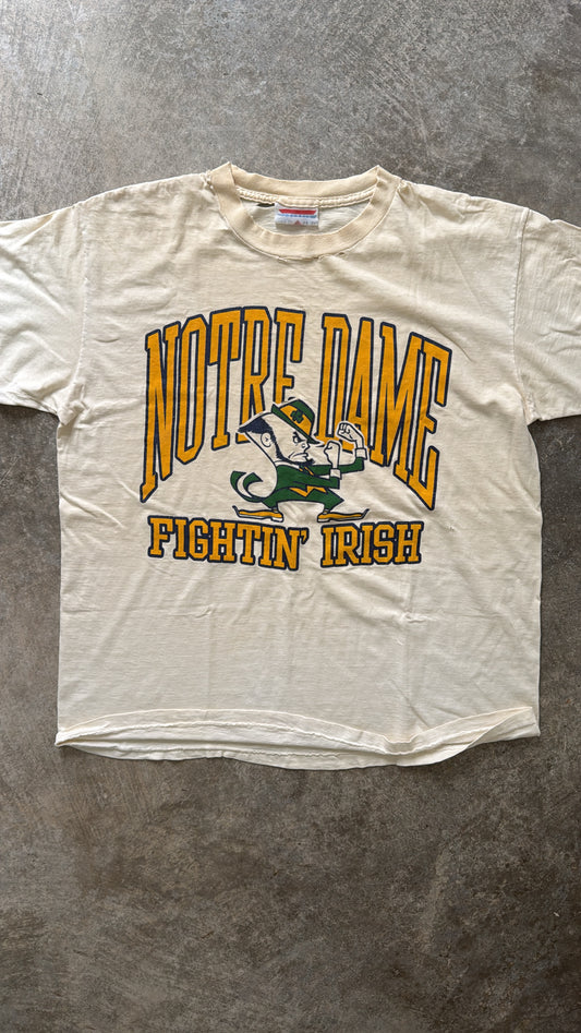 Vintage 80’s Distressed Collar Notre Dame Tee