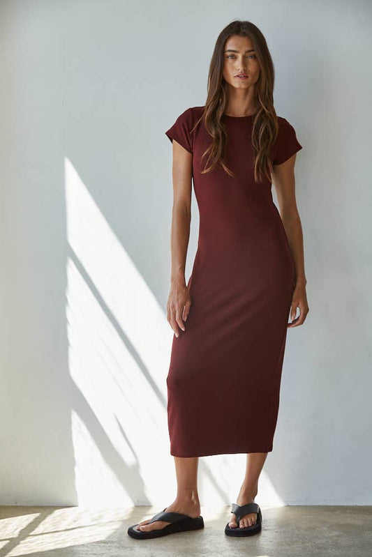 Kelly Classic Knit Rayon Spandex Tee Midi Dress