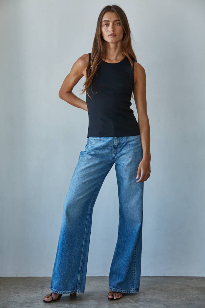 Helen Knit Cotton Ribbed Tank Top