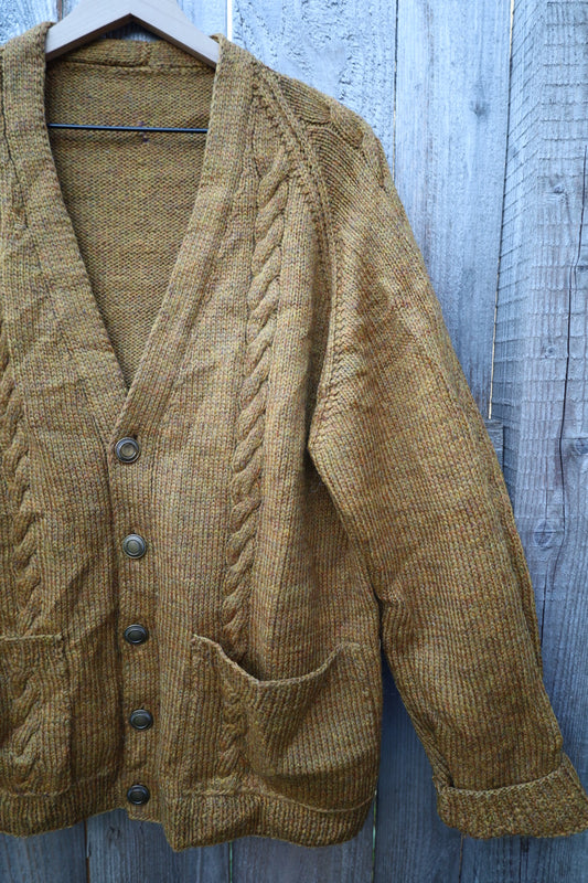 Vintage Wool Mustard Cardigan Sweater