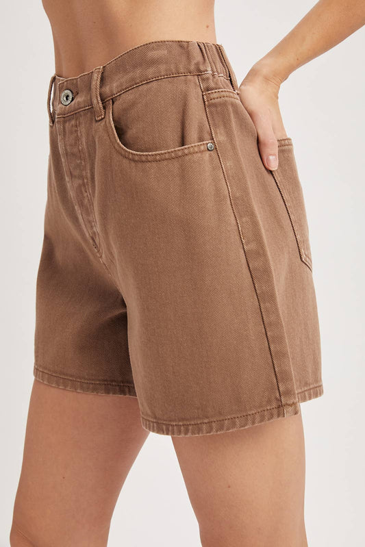 Austin Classic Cotton Mom Cut Denim Shorts