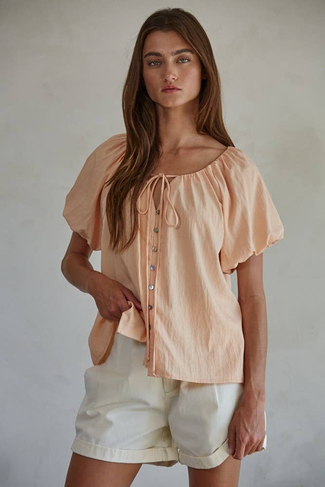 Sera Woven Cotton Nylon Top