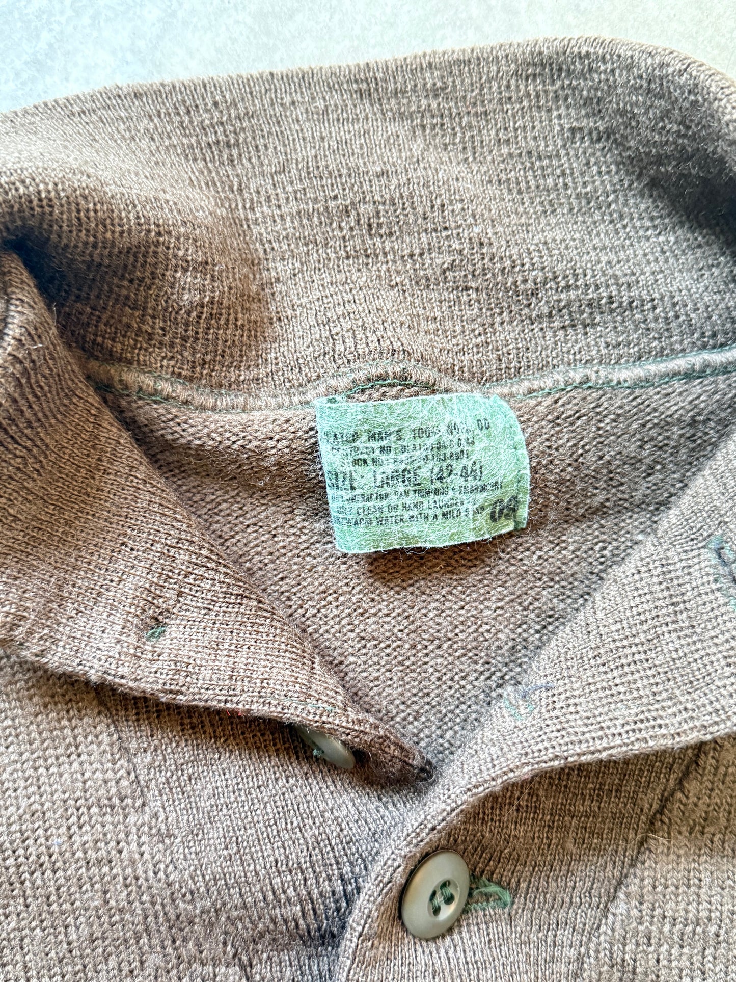 Vintage 80’s Military Wool Quarter Button Sweater
