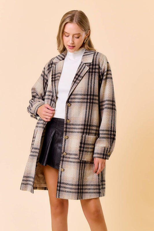 Baxter Plaid Knee Length Coat