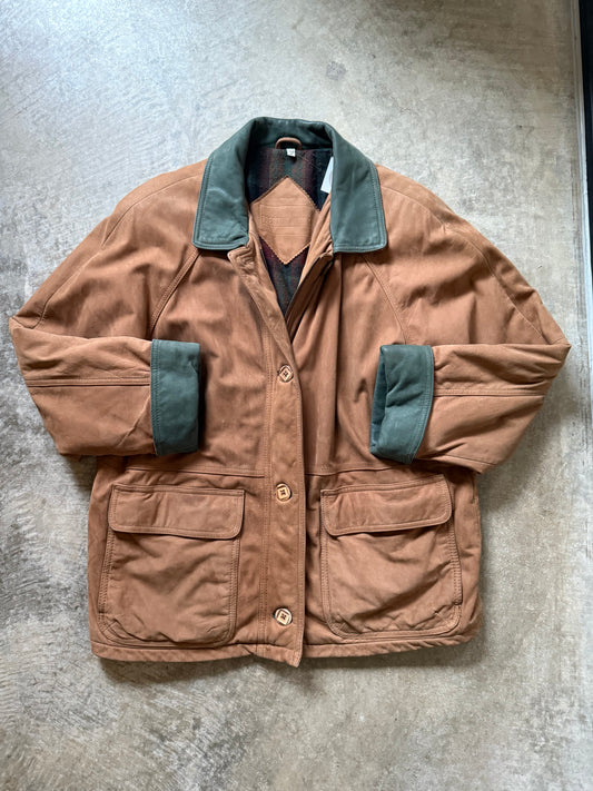 Vintage Extra Soft Genuine Leather Barn Coat