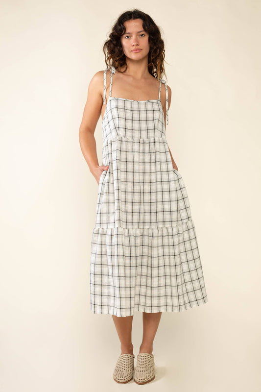 Luca Plaid Tie Strap Dress