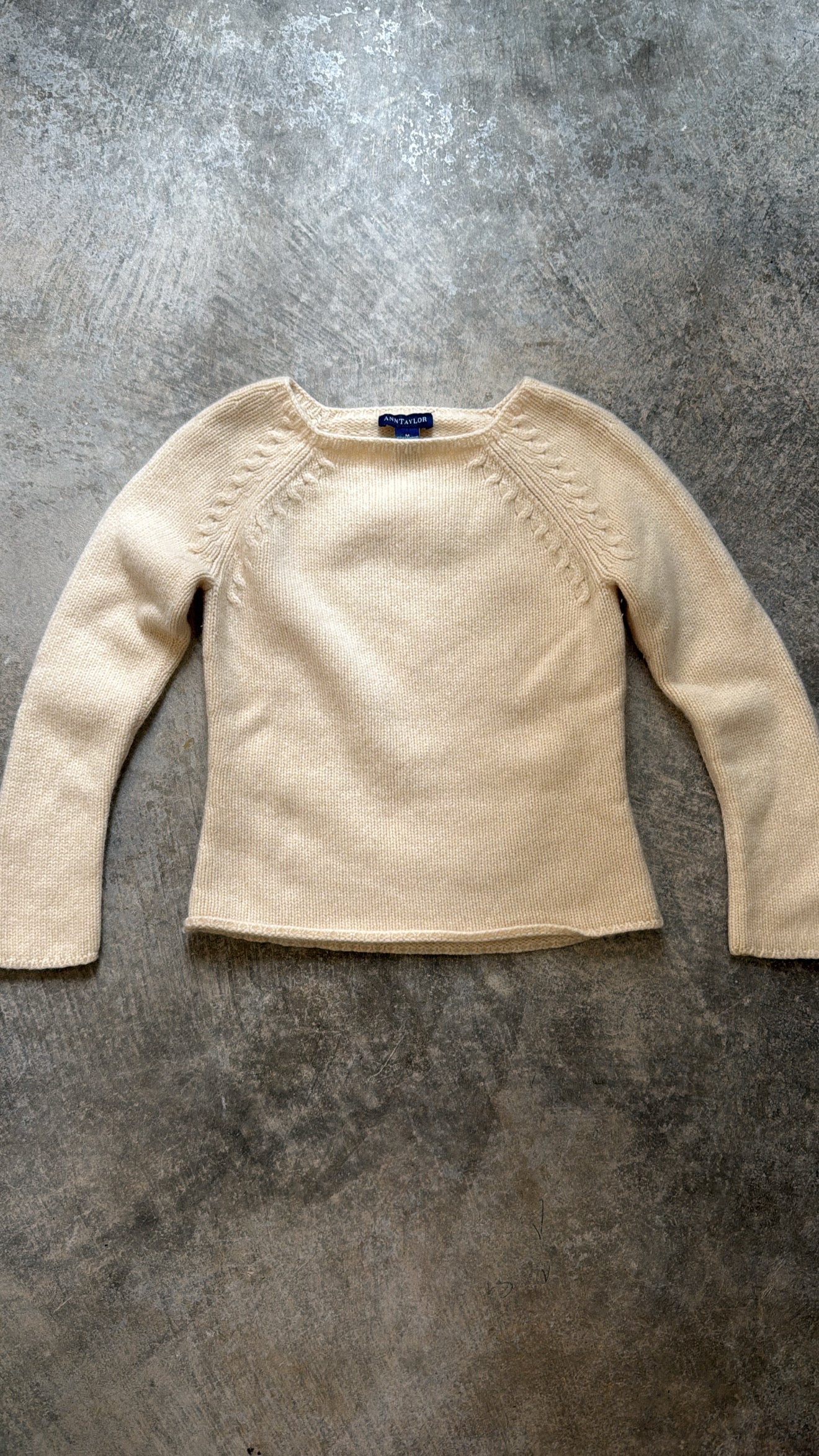 Vintage Ann Taylor Cashmere Cropped 3/4 Sleeve