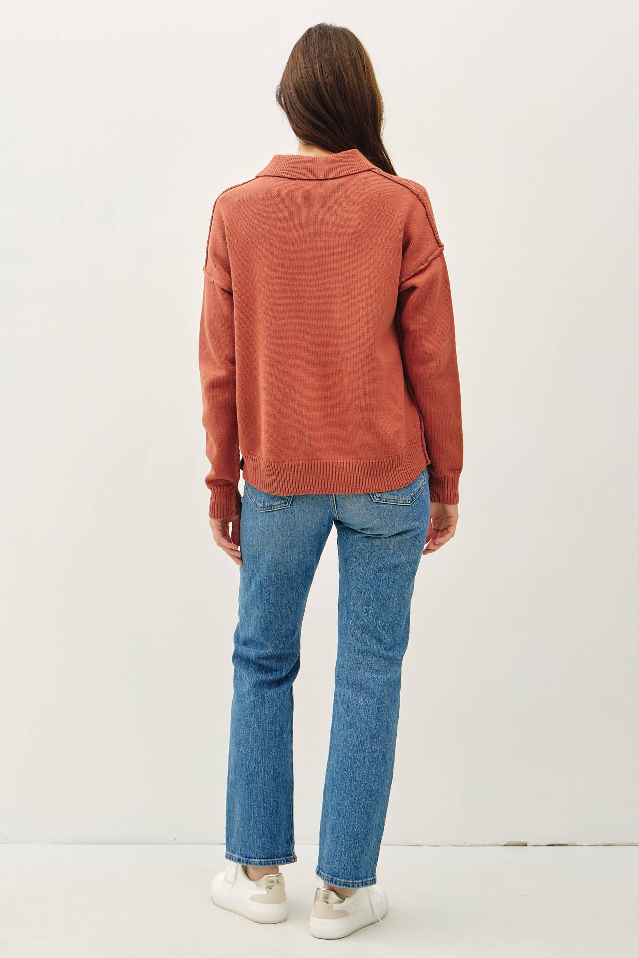 Lydia Terracotta Knit Sweater Jacket