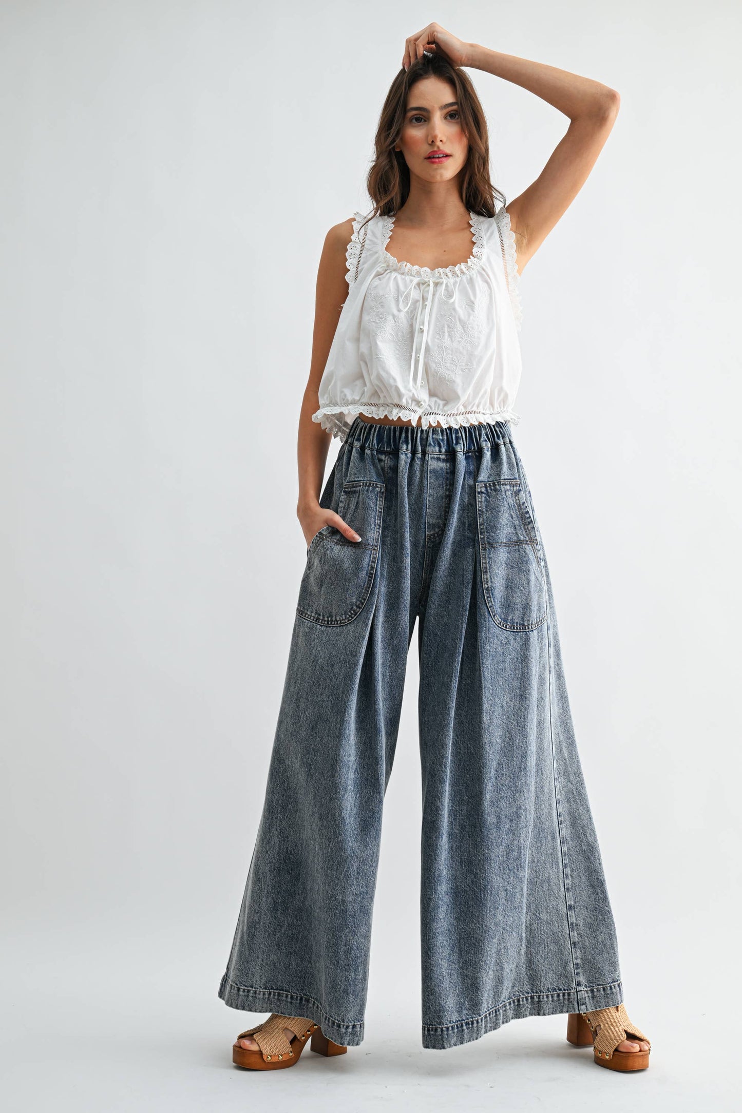 Louise Embroidered Broderie Cotton Top