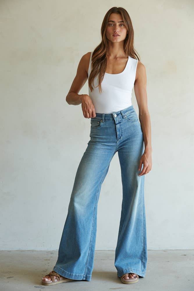 White Seamless Lined Tank Top