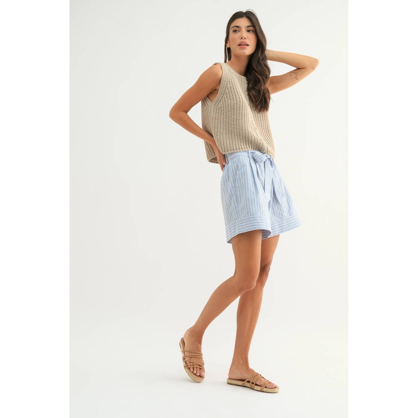 Stone Textured Button Up Knit Tank