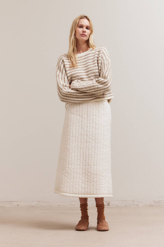 Frida Ivory & Chai Striped Sweater