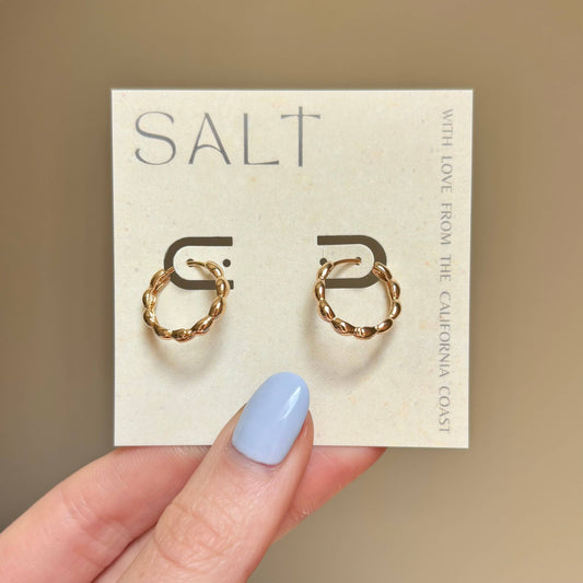 Wavy Hoop Hoops | 18k gold