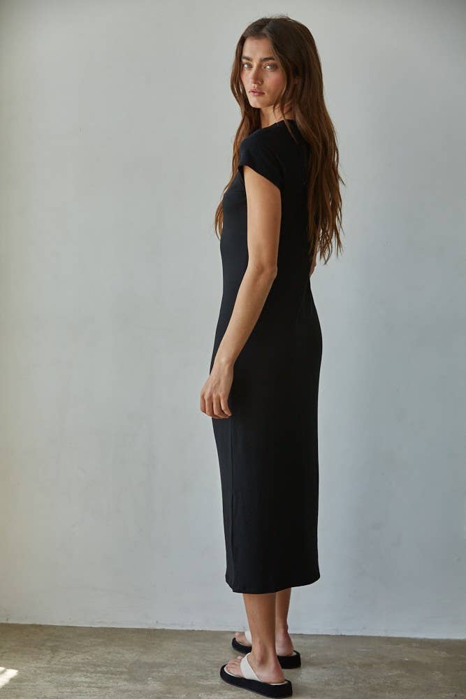 Kelly Classic Knit Rayon Spandex Tee Midi Dress