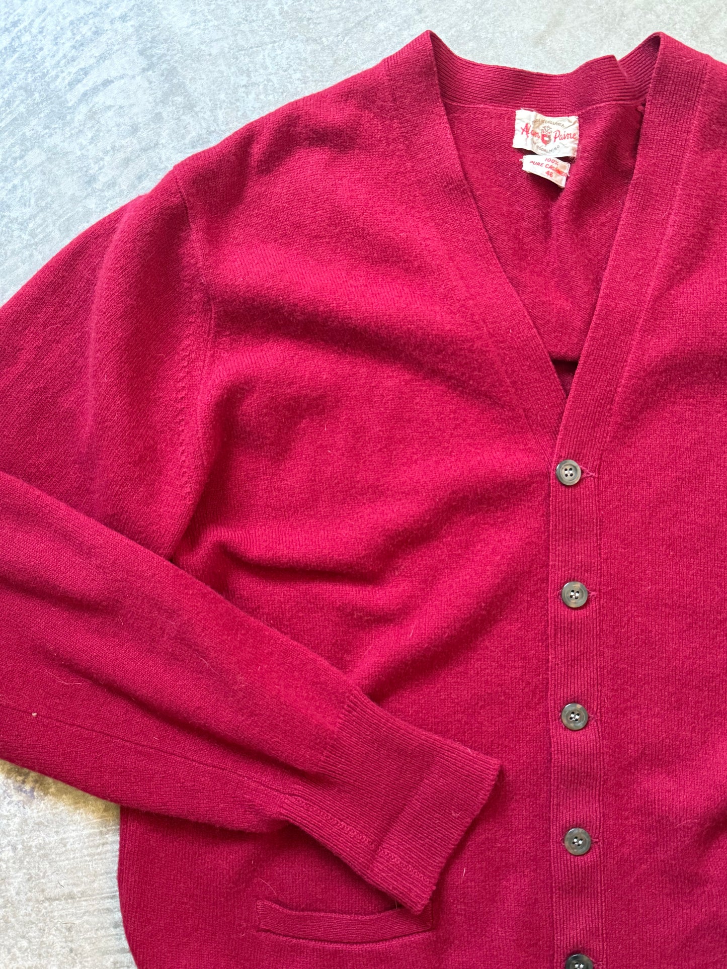Vintage 70’s Cashmere Crimson Cardigan
