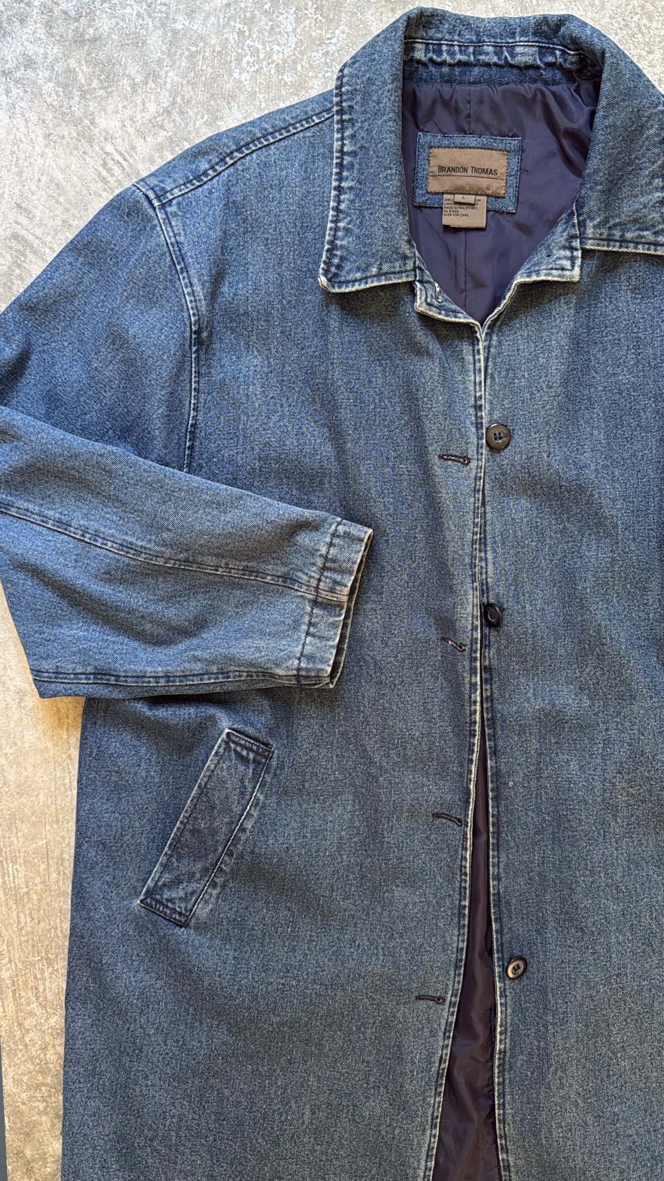 Vintage 90’s Long Denim Chore Trench