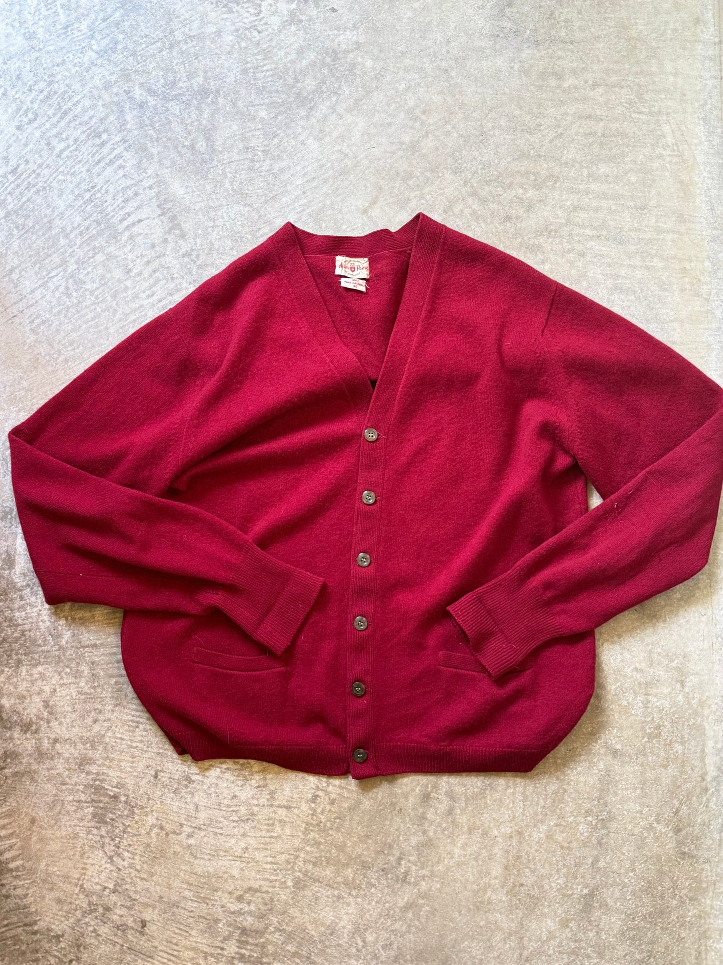 Vintage 70’s Cashmere Crimson Cardigan