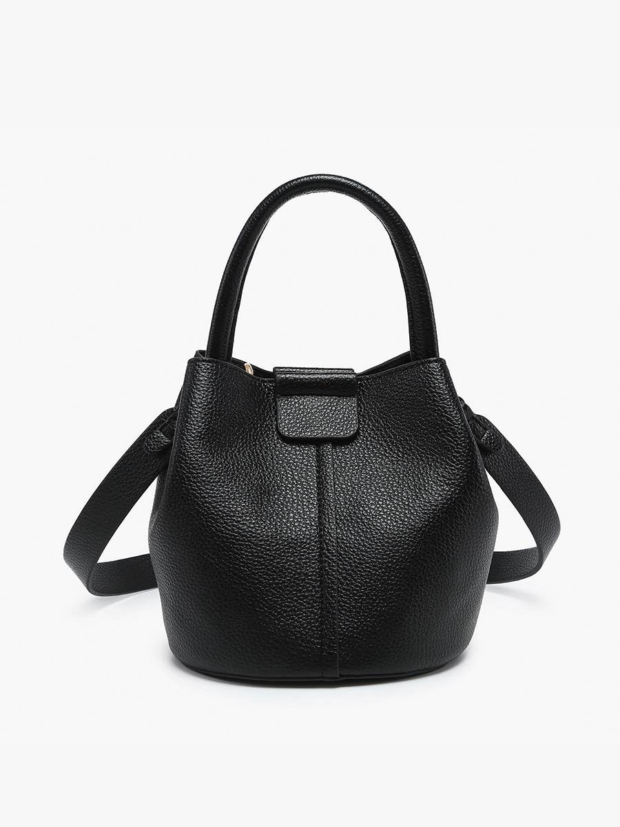 Farrah Bucket Bag w/ Top Handle & Inner Bag: Black
